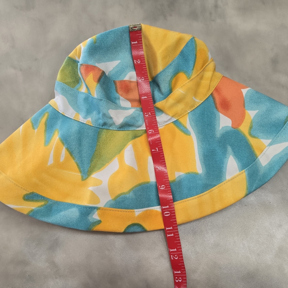 Jim Thompson in Orange/Yellow Vibrant Floral Smet Beach Canvas Hat - Picture 8 of 9